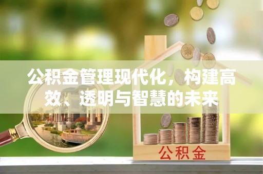 廊坊公积金管理现代化，构建高效、透明与智慧的未来