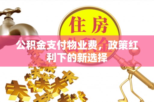 廊坊公积金支付物业费，政策红利下的新选择