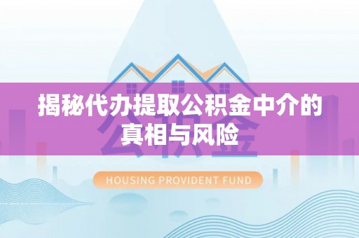 廊坊揭秘代办提取公积金中介的真相与风险